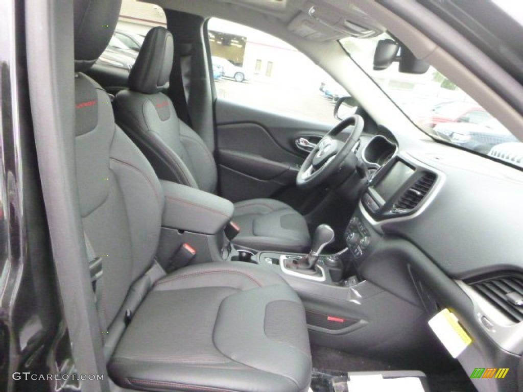 Black Interior 2016 Jeep Cherokee Trailhawk 4x4 Photo #106759355