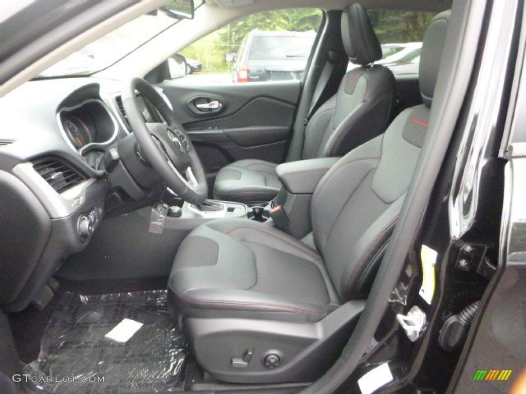 Black Interior 2016 Jeep Cherokee Trailhawk 4x4 Photo #106759412