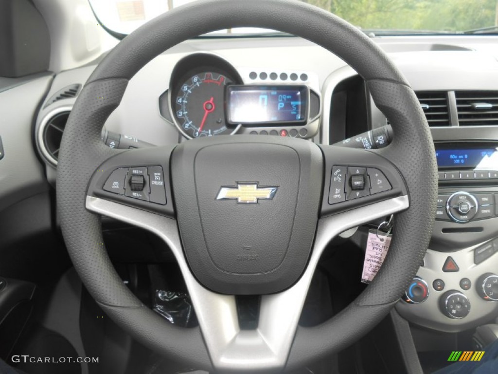 2016 Chevrolet Sonic LT Sedan Jet Black/Dark Titanium Steering Wheel Photo #106761224