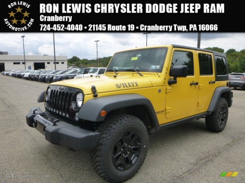 2015 Wrangler Unlimited Sport 4x4 - Baja Yellow / Black photo #1