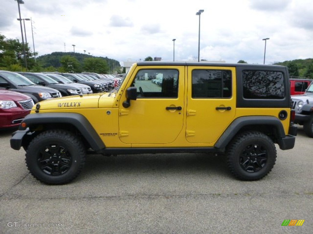 2015 Wrangler Unlimited Sport 4x4 - Baja Yellow / Black photo #2