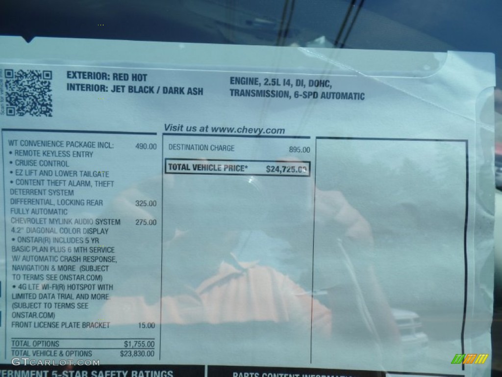2016 Chevrolet Colorado WT Extended Cab Window Sticker Photo #106764608