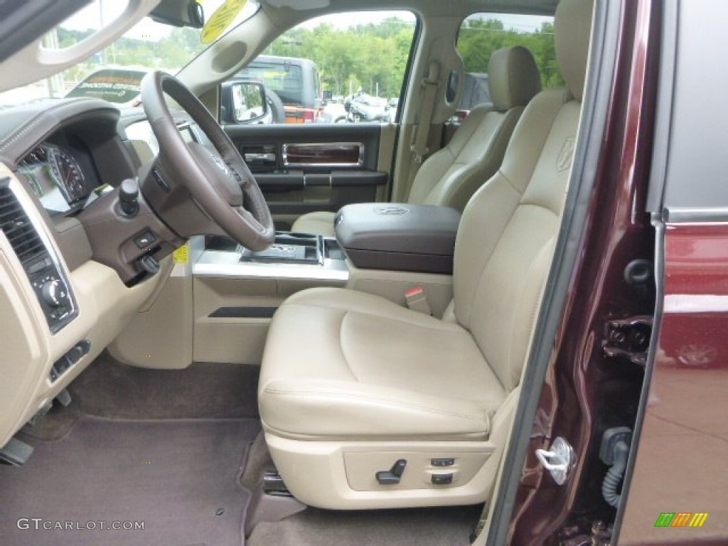 2012 Ram 1500 Laramie Crew Cab 4x4 - Deep Molten Red Pearl / Light Pebble Beige/Bark Brown photo #13