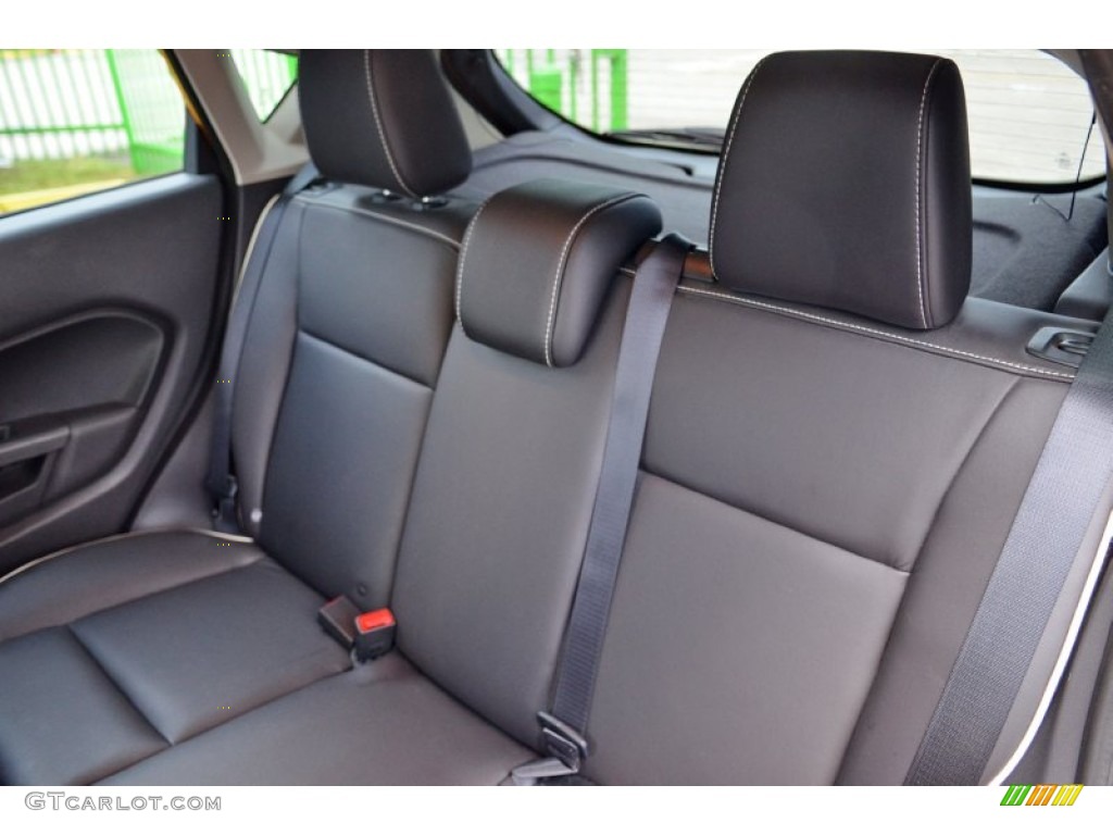 2011 Fiesta SES Hatchback - Yellow Blaze Metallic Tri-Coat / Plum/Charcoal Black Leather photo #19
