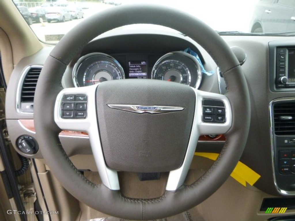 2016 Chrysler Town & Country Touring-L Dark Frost Beige/Medium Frost Beige Steering Wheel Photo #106776095