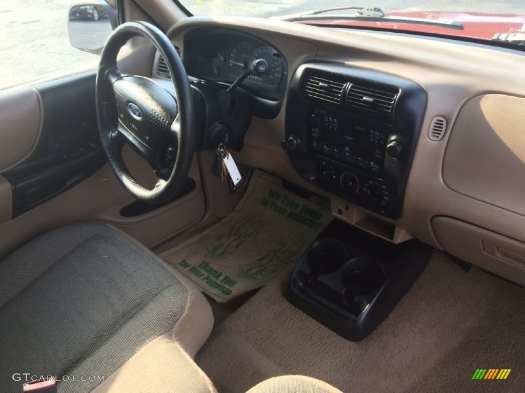 2001 Ranger XLT SuperCab - Toreador Red Metallic / Medium Prairie Tan photo #7