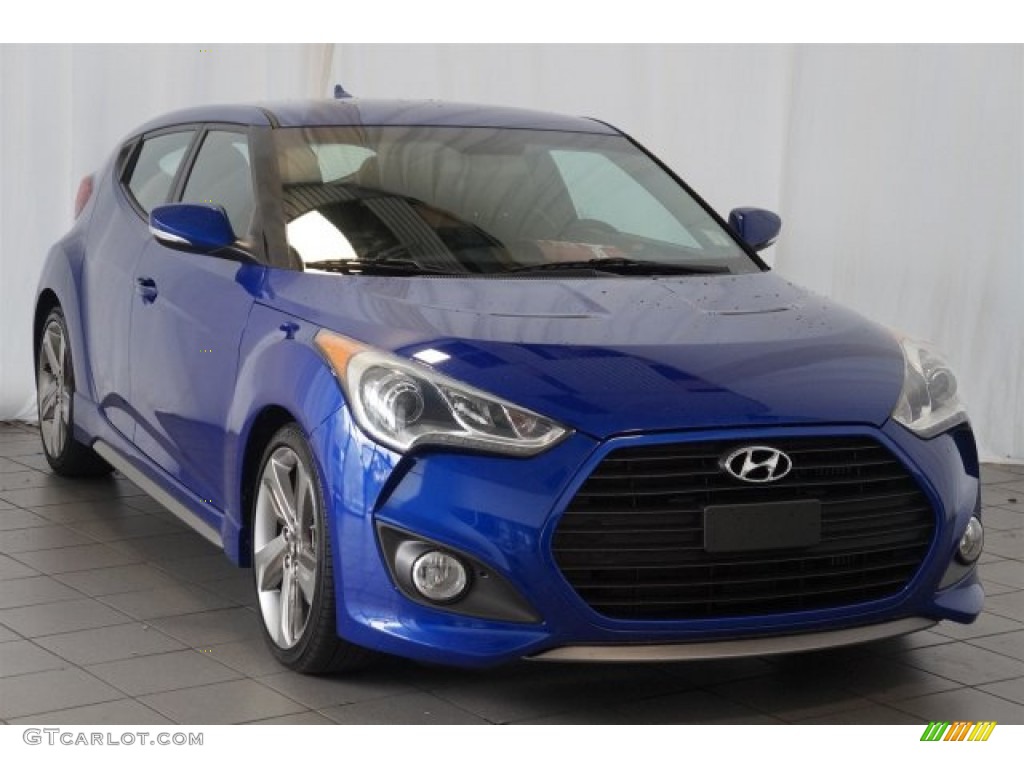 2013 Veloster Turbo - Marathon Blue / Black photo #2