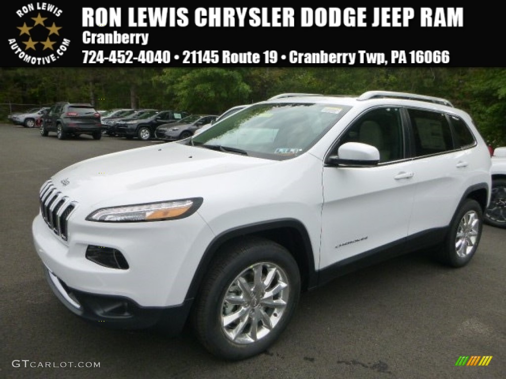 2016 Cherokee Limited 4x4 - Bright White / Black/Light Frost Beige photo #1