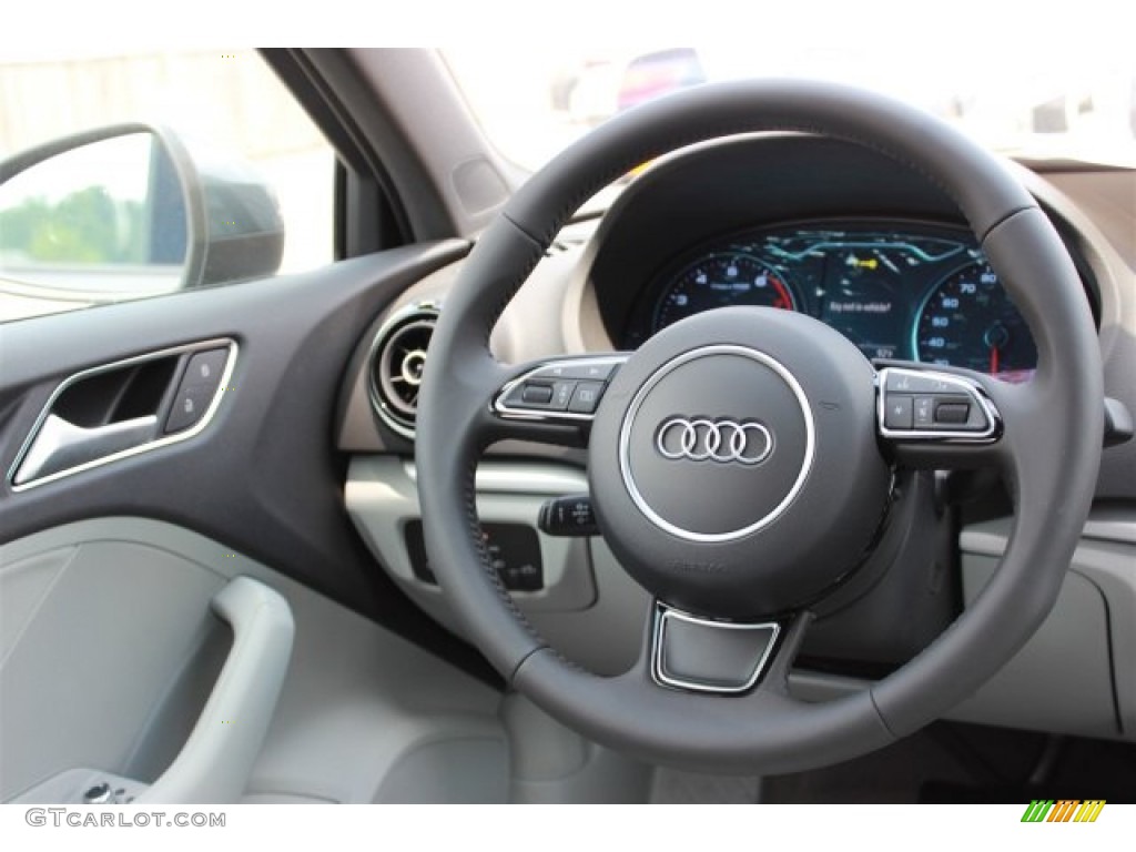 2016 Audi A3 1.8 Premium Titanium Gray Steering Wheel Photo #106779312