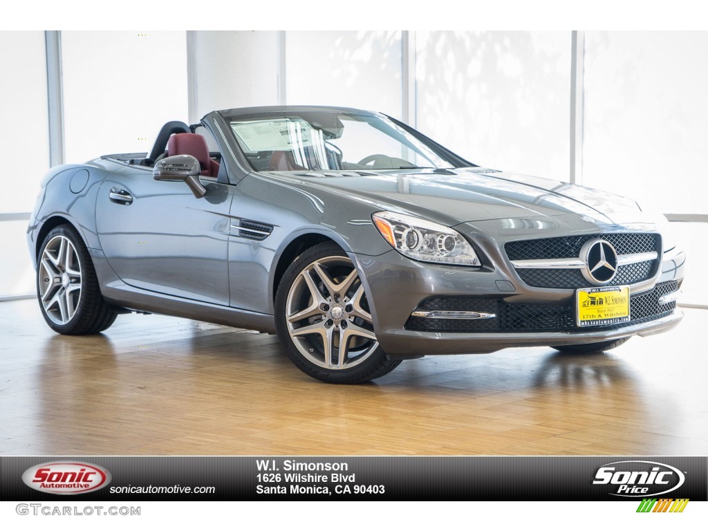 2016 SLK 300 Roadster - Selenite Grey Metallic / Bengal Red/Black photo #1