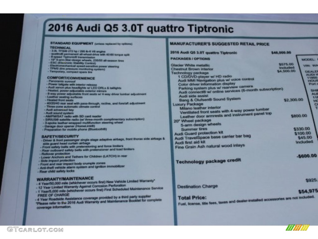 2016 Q5 3.0 TFSI Premium Plus quattro - Glacier White Metallic / Chestnut Brown photo #8