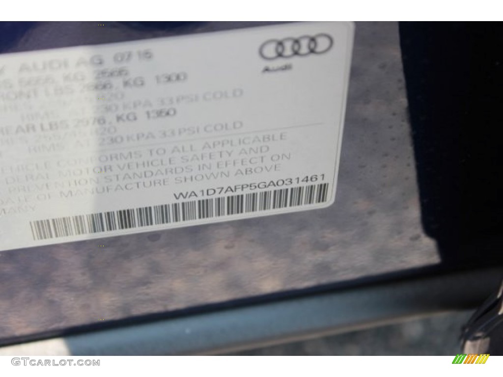 2016 Q5 3.0 TFSI Premium Plus quattro - Scuba Blue Metallic / Chestnut Brown photo #42