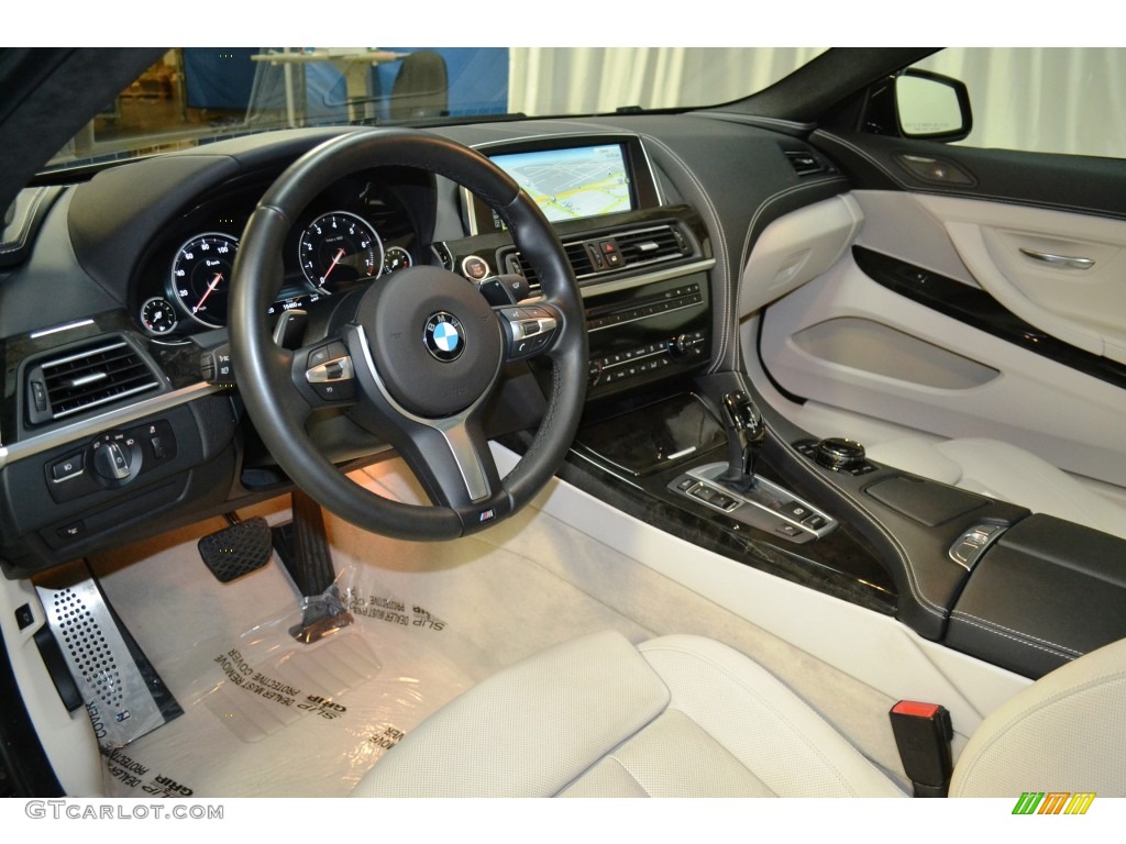 2015 6 Series 640i Coupe - Black Sapphire Metallic / Ivory White photo #12