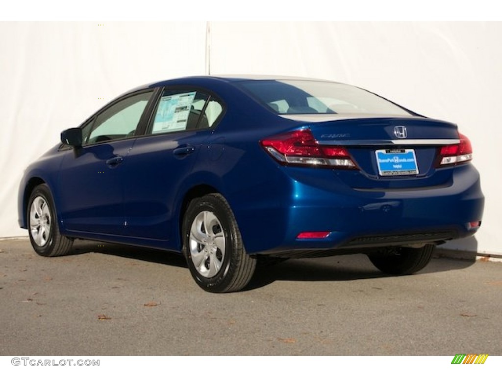 2015 Civic LX Sedan - Dyno Blue Pearl / Gray photo #2