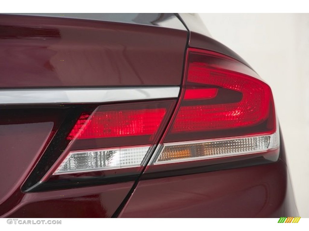 2015 Civic LX Sedan - Crimson Pearl / Beige photo #4