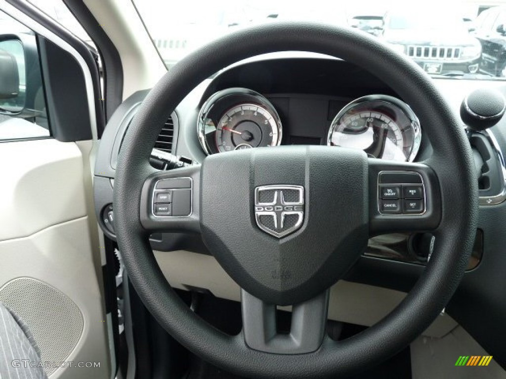 2016 Dodge Grand Caravan SE Black/Light Graystone Steering Wheel Photo #106797134