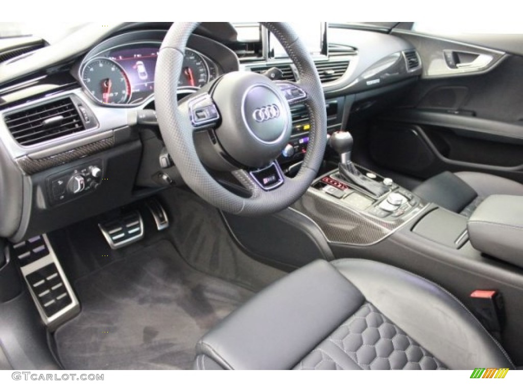 Black Valcona w/Contrast Honeycomb Stitching Interior 2015 Audi RS 7 4.0 TFSI quattro Photo #106799784