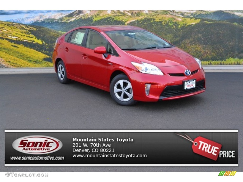 2015 Prius Two Hybrid - Barcelona Red Metallic / Bisque photo #1