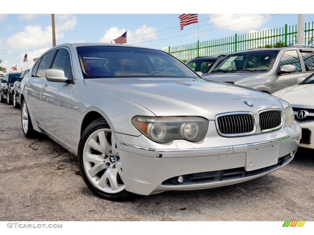 2003 7 Series 745Li Sedan - Titanium Silver Metallic / Basalt Grey/Stone Green photo #1