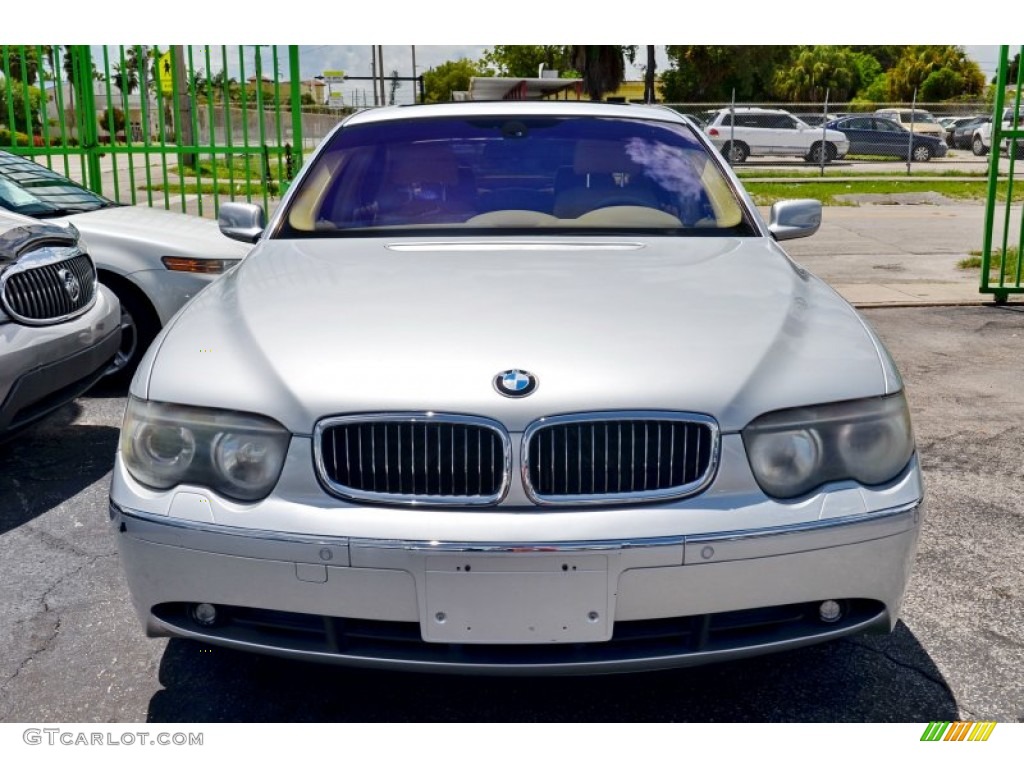 2003 7 Series 745Li Sedan - Titanium Silver Metallic / Basalt Grey/Stone Green photo #2