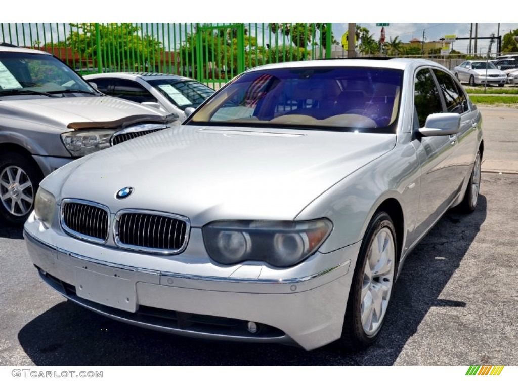 2003 7 Series 745Li Sedan - Titanium Silver Metallic / Basalt Grey/Stone Green photo #3