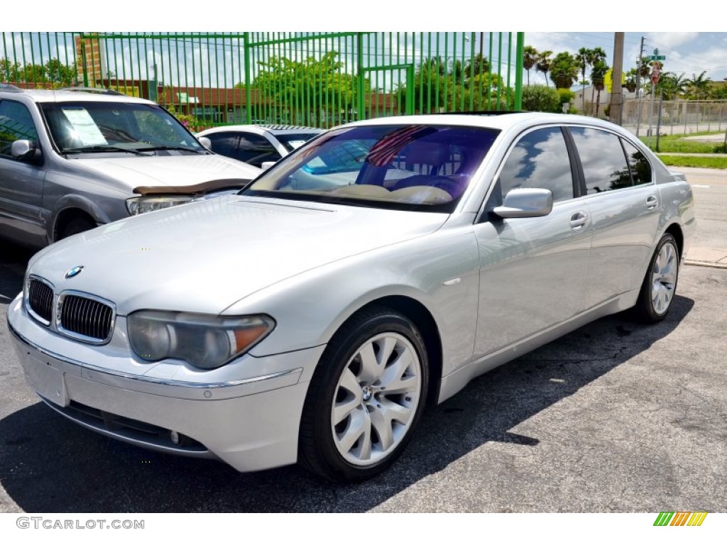 2003 7 Series 745Li Sedan - Titanium Silver Metallic / Basalt Grey/Stone Green photo #4