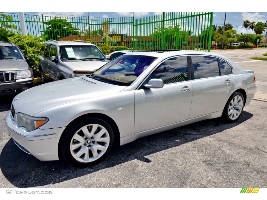 2003 7 Series 745Li Sedan - Titanium Silver Metallic / Basalt Grey/Stone Green photo #5