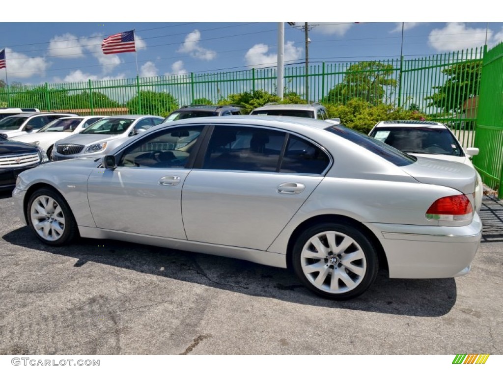 2003 7 Series 745Li Sedan - Titanium Silver Metallic / Basalt Grey/Stone Green photo #8