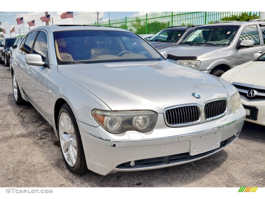 2003 7 Series 745Li Sedan - Titanium Silver Metallic / Basalt Grey/Stone Green photo #25