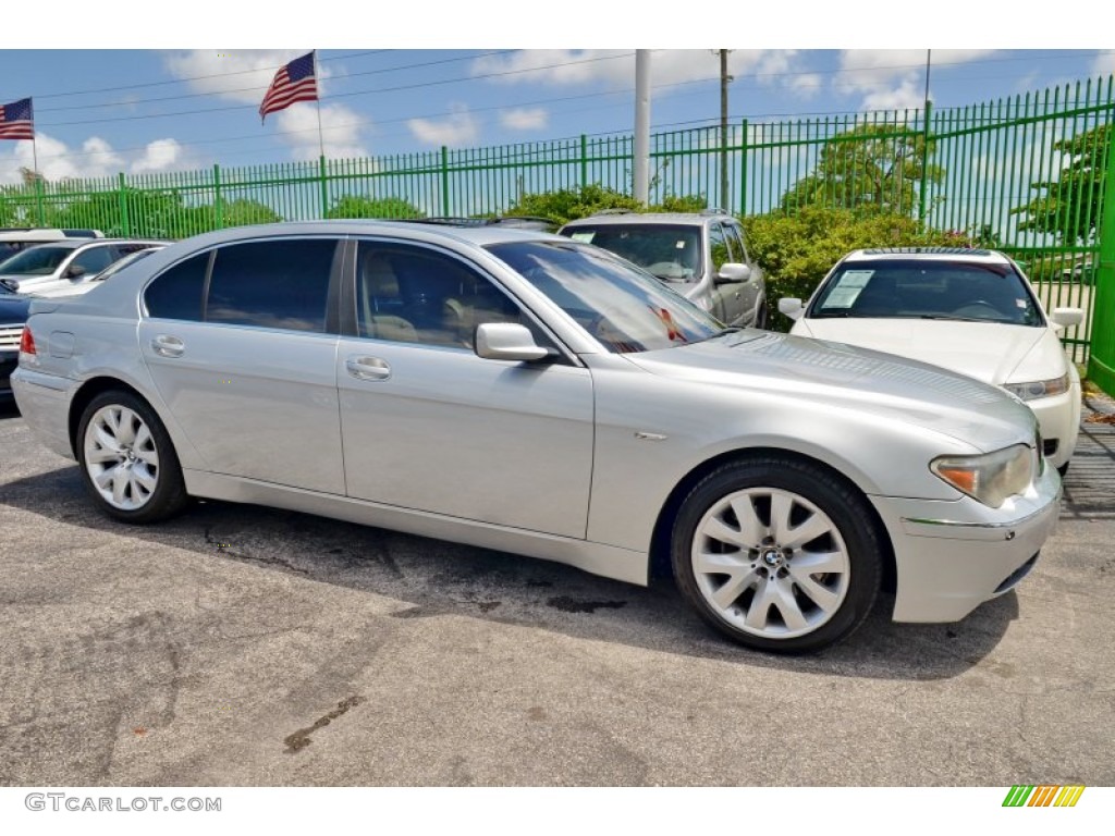 2003 7 Series 745Li Sedan - Titanium Silver Metallic / Basalt Grey/Stone Green photo #27