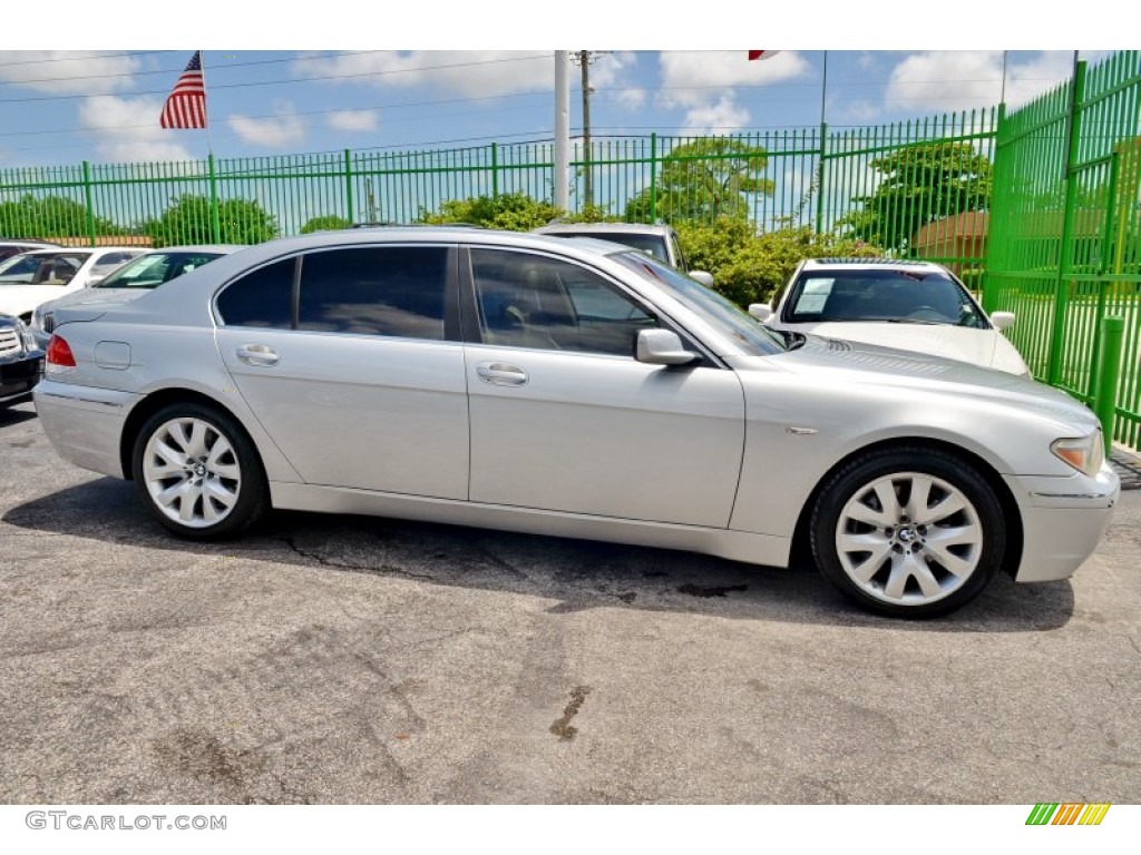 2003 7 Series 745Li Sedan - Titanium Silver Metallic / Basalt Grey/Stone Green photo #28