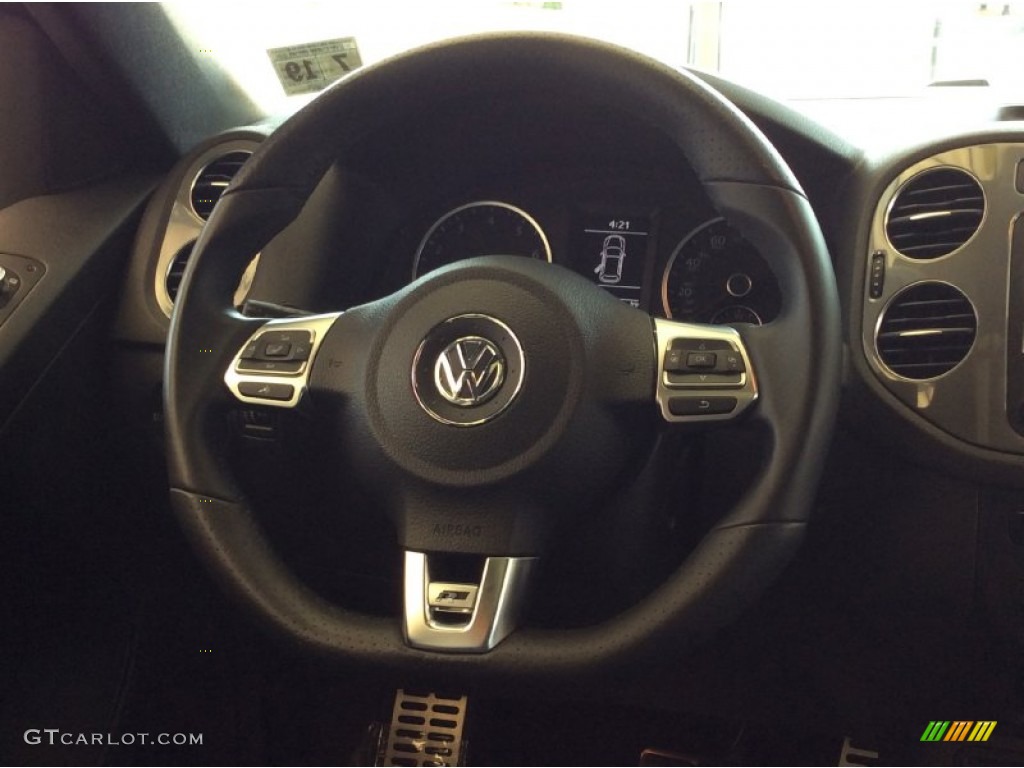 2014 Volkswagen Tiguan R-Line 4Motion Black Steering Wheel Photo #106811580