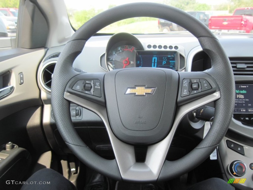 2016 Chevrolet Sonic LT Sedan Jet Black/Dark Titanium Steering Wheel Photo #106813212