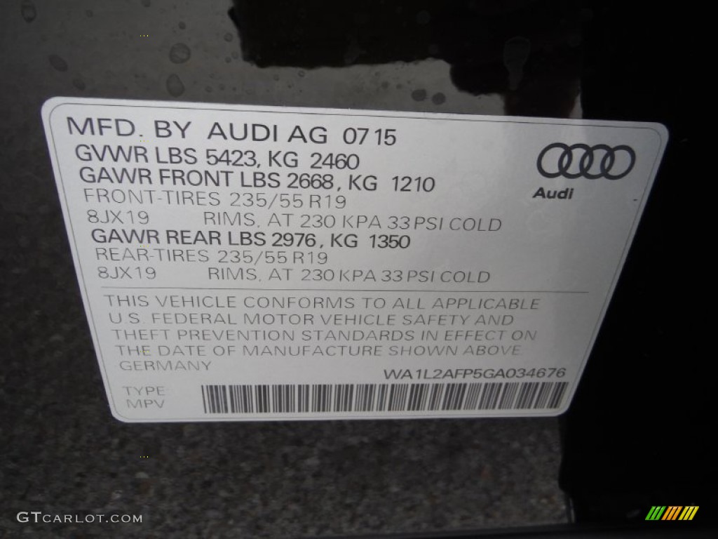 2016 Q5 2.0 TFSI Premium Plus quattro - Brilliant Black / Pistachio Beige photo #40