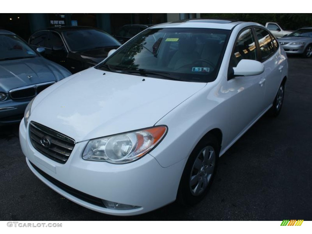 2007 Elantra GLS Sedan - Captiva White / Gray photo #4