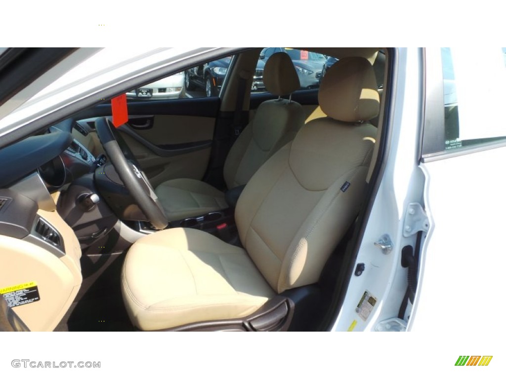 2012 Elantra GLS - Shimmering White / Beige photo #8