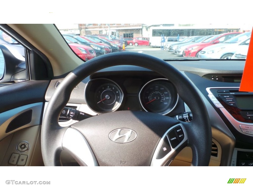 2012 Elantra GLS - Shimmering White / Beige photo #13