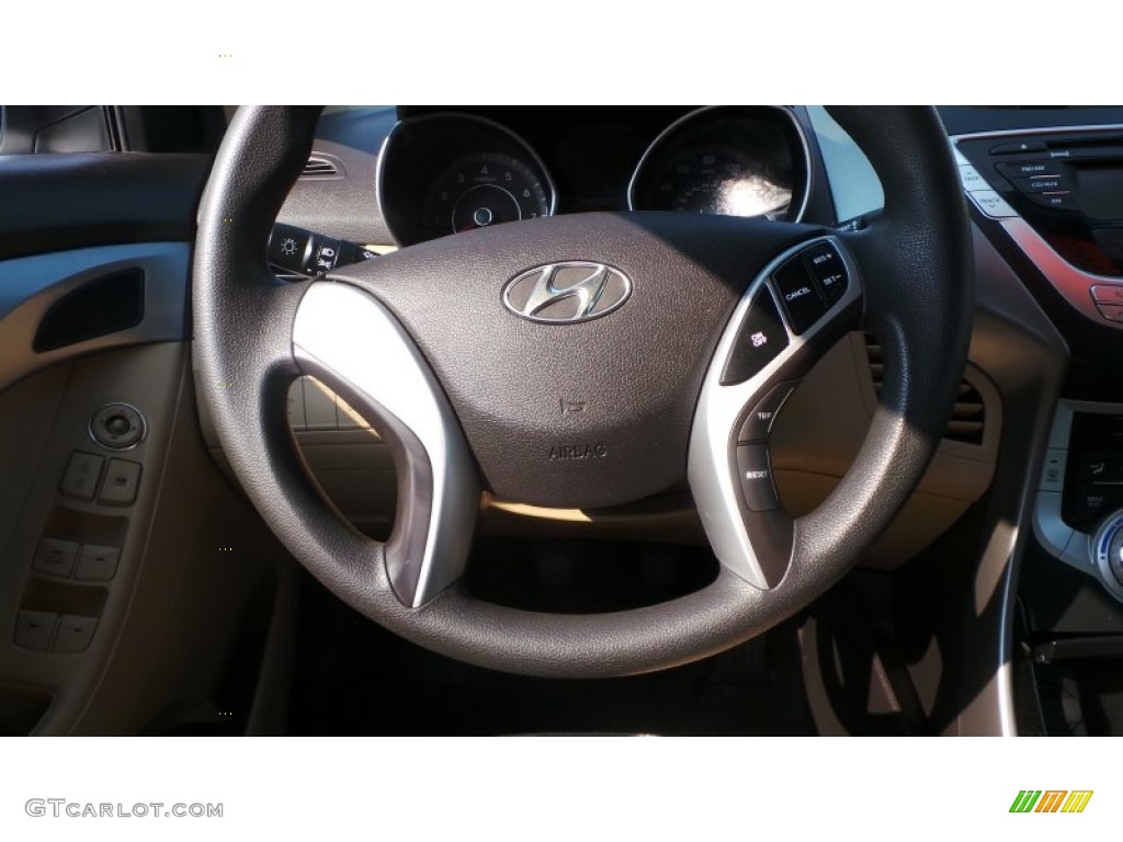 2012 Elantra GLS - Shimmering White / Beige photo #14