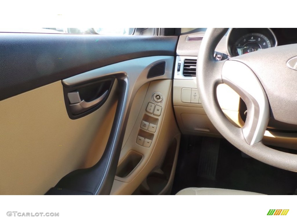 2012 Elantra GLS - Shimmering White / Beige photo #15