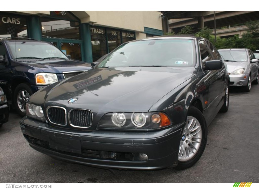 2001 5 Series 530i Sedan - Steel Blue Metallic / Grey photo #2