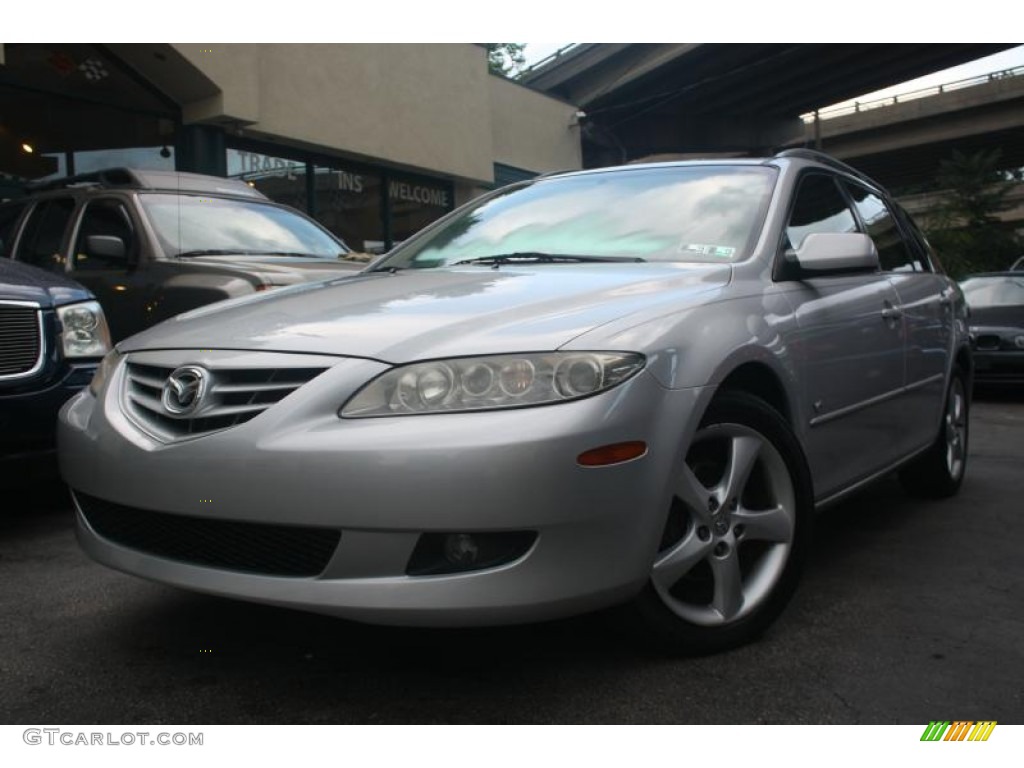 2004 MAZDA6 s Sport Wagon - Glacier Silver Metallic / Gray photo #2