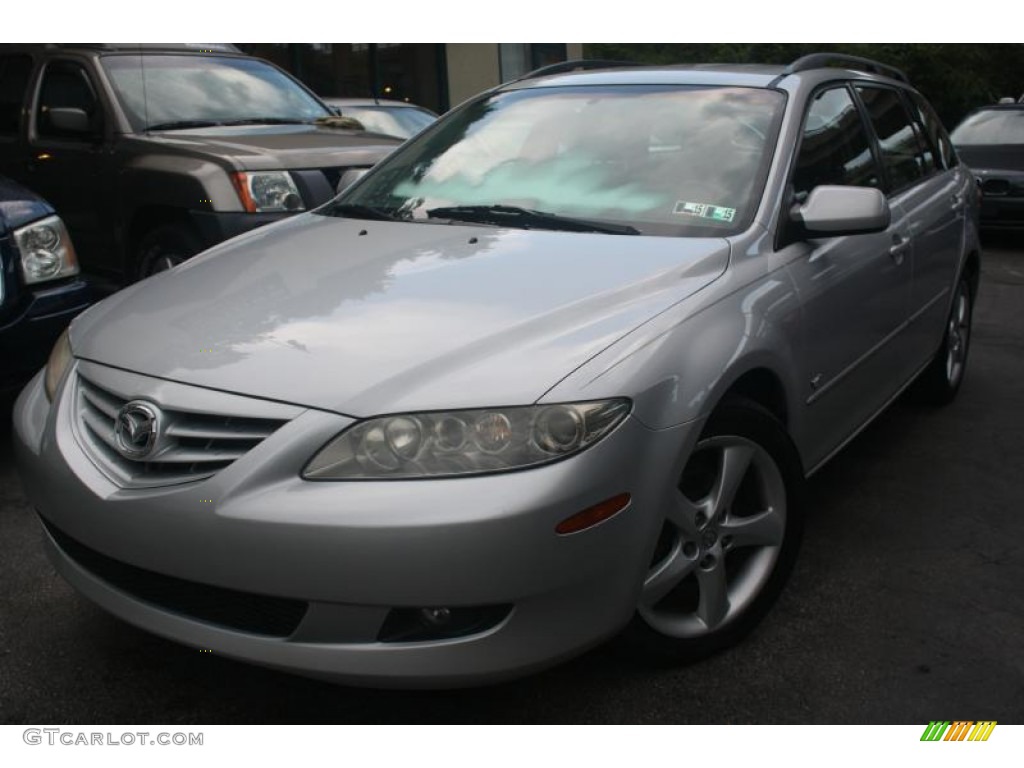 2004 MAZDA6 s Sport Wagon - Glacier Silver Metallic / Gray photo #3