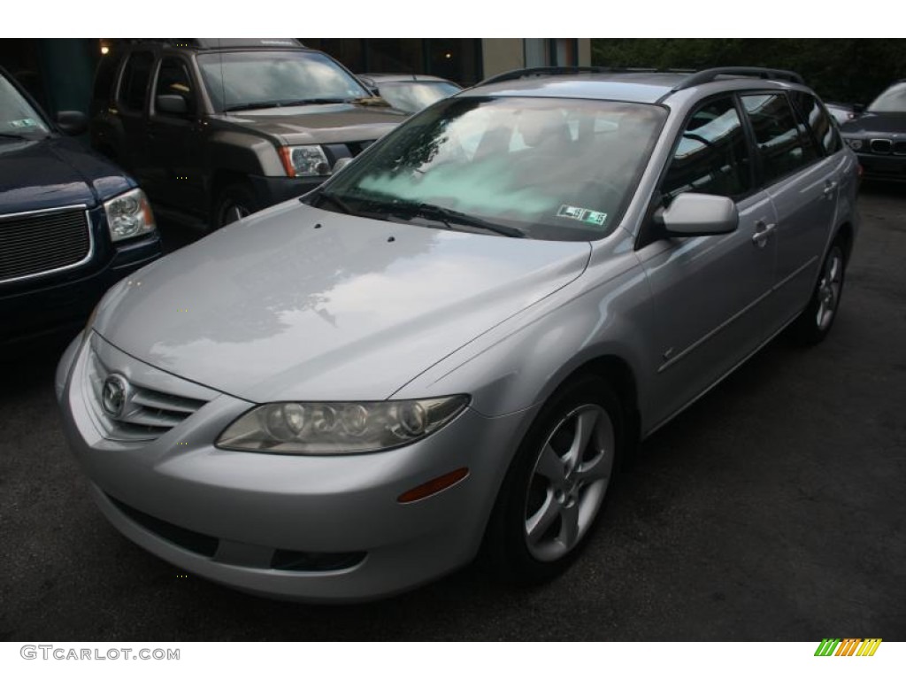 2004 MAZDA6 s Sport Wagon - Glacier Silver Metallic / Gray photo #6