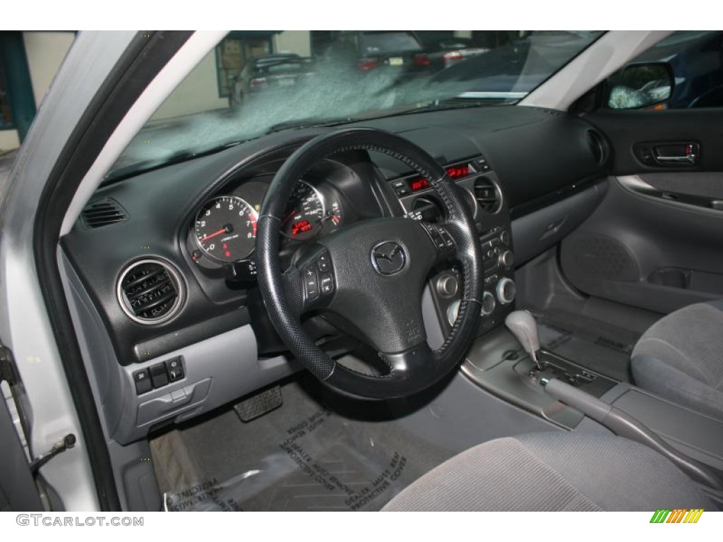 2004 MAZDA6 s Sport Wagon - Glacier Silver Metallic / Gray photo #9
