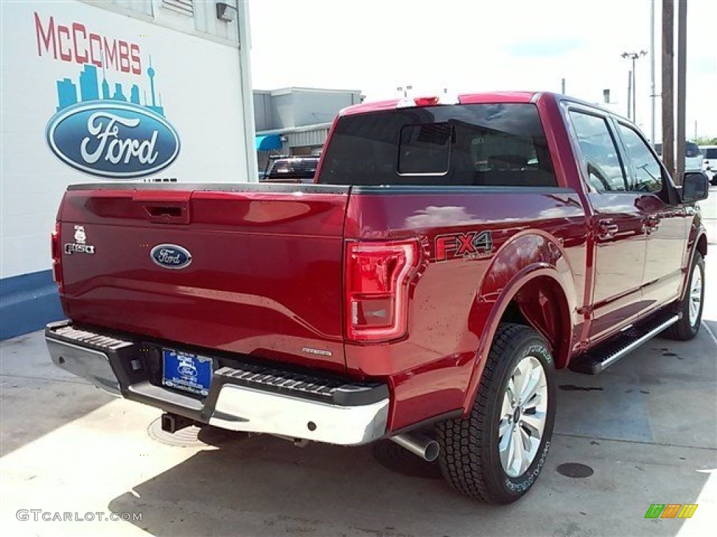 2015 F150 Lariat SuperCrew 4x4 - Ruby Red Metallic / Medium Light Camel photo #23