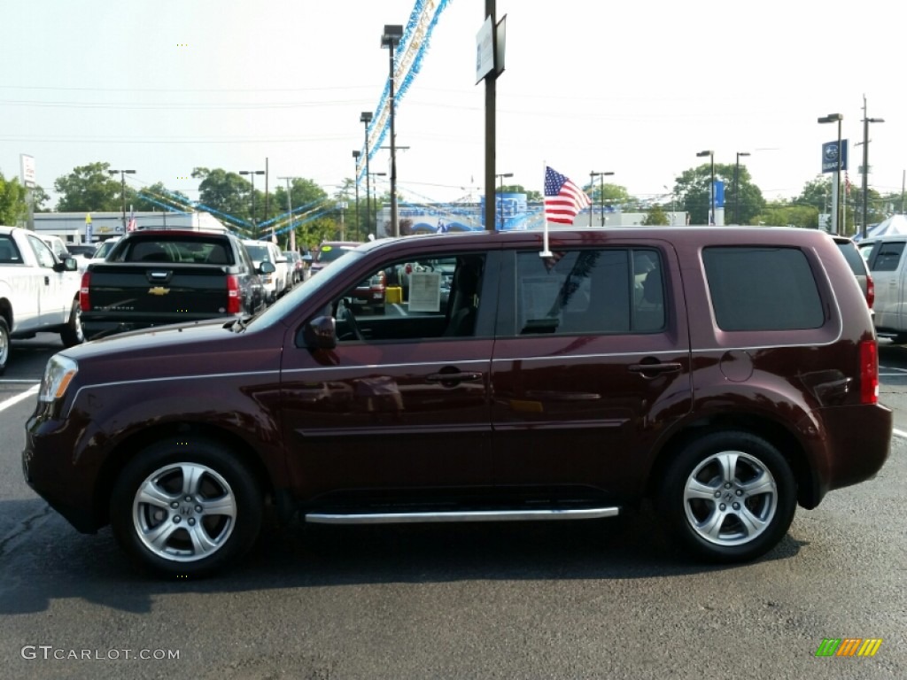 2013 Pilot EX-L 4WD - Dark Cherry Pearl / Black photo #12