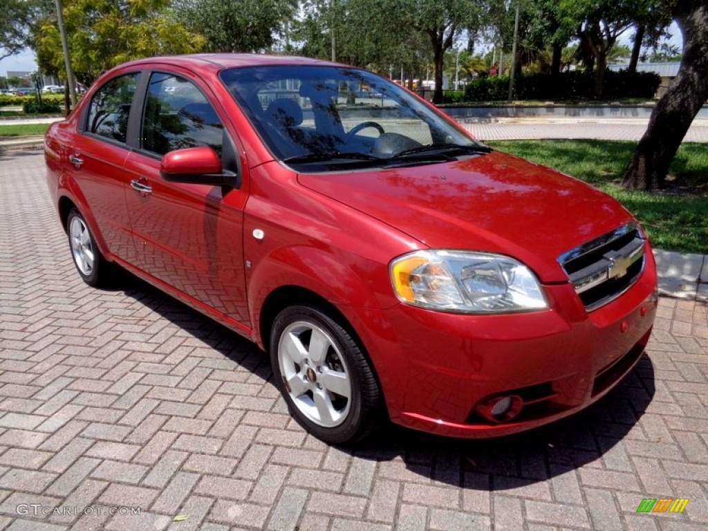 2008 Aveo LT Sedan - Sport Red Metallic / Charcoal photo #13