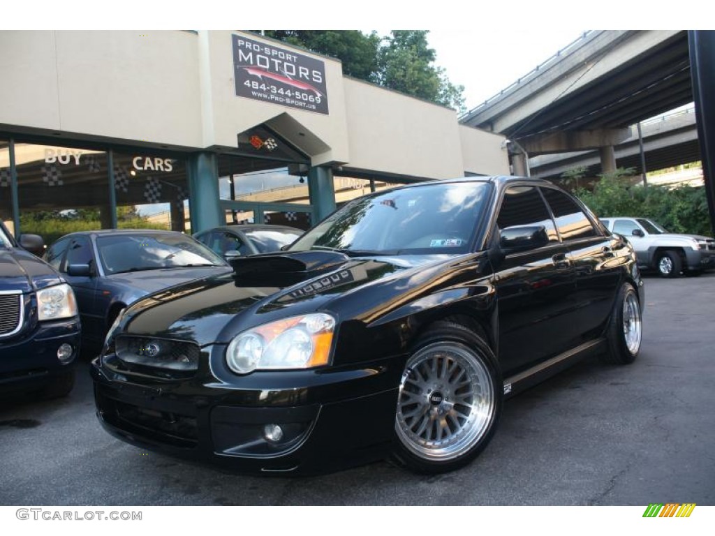 2004 Impreza WRX Sedan - Java Black Pearl / Blue Ecsaine/Black photo #1