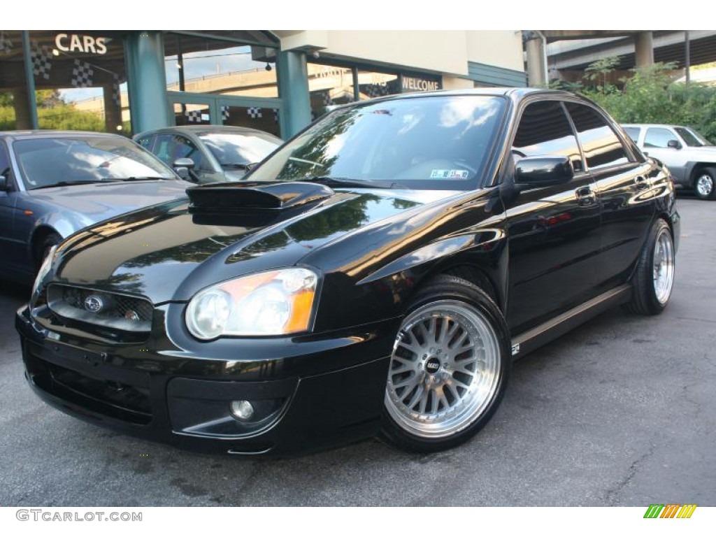 2004 Impreza WRX Sedan - Java Black Pearl / Blue Ecsaine/Black photo #2