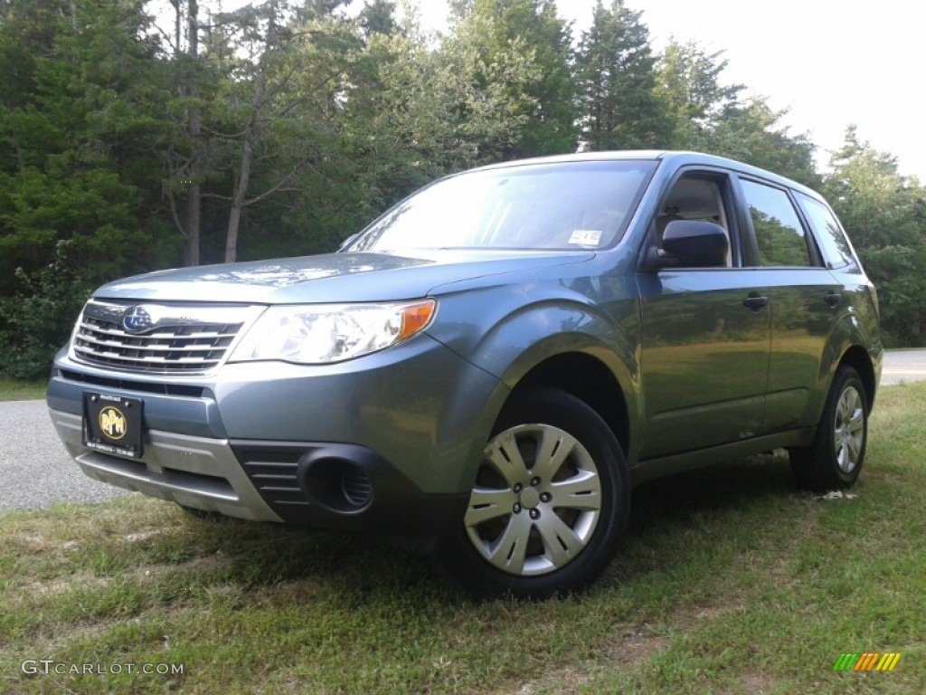 2009 Forester 2.5 X - Newport Blue Pearl / Platinum photo #1